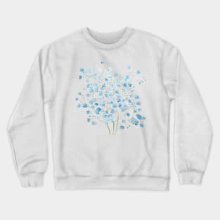 light blue Baby Breath Bouquet  gypsophila watercolor painting Crewneck Sweatshirt